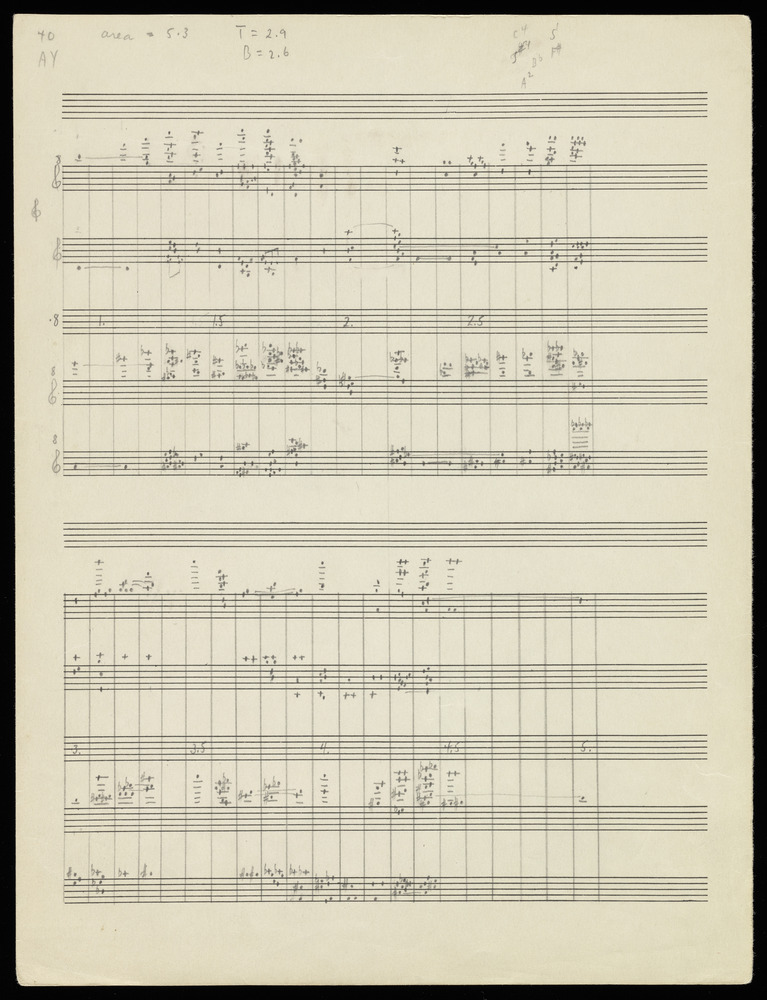 Preliminary sketch for graph AY for the first realization of John Cage’s *Solo for Piano*: 