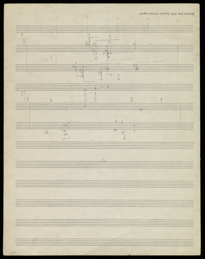 Sketch for graphs K and CD for the first realization of John Cage’s *Solo for Piano*: 