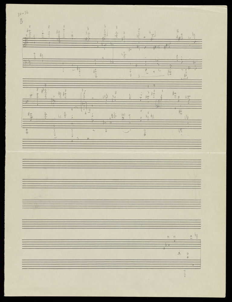 Sketches for graph B for the first realization of John Cage’s *Solo for Piano*: 