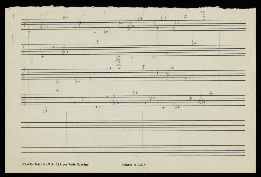 Sketch for graph A for the first realization of John Cage’s *Solo for Piano*: 