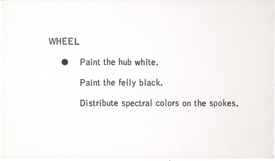 Wheel: • Paint the hub white. Paint the felly black. Distribute spectral colors on the spokes.