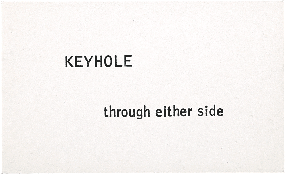Keyhole: through either side