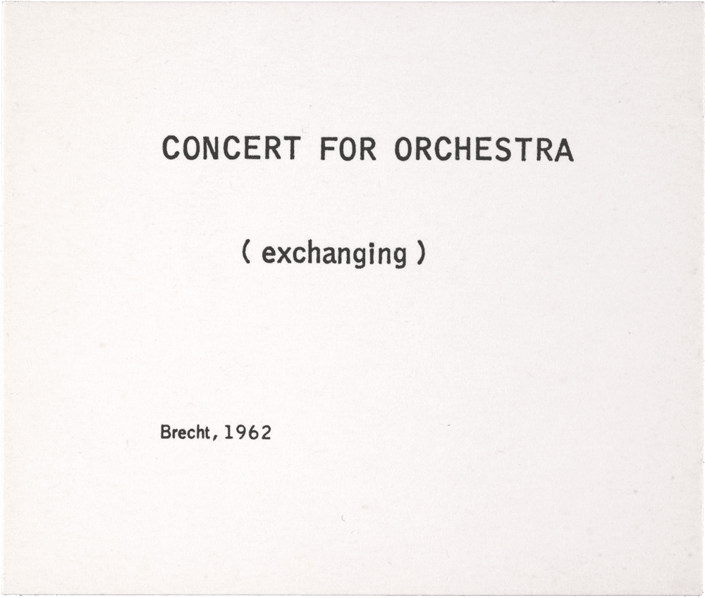 Concert for Orchestra: (exchanging) Brecht, 1962