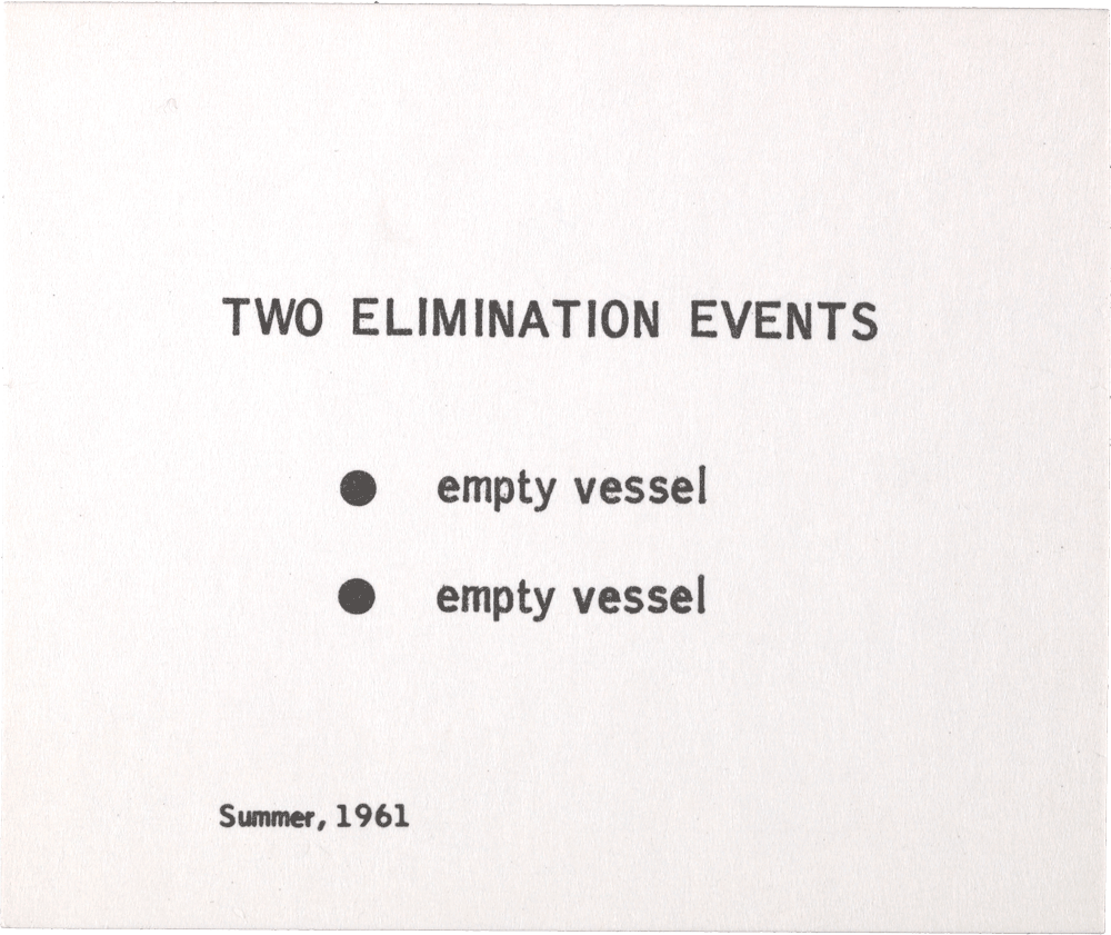 Two Elimination Events: • empty vessel  • empty vessel