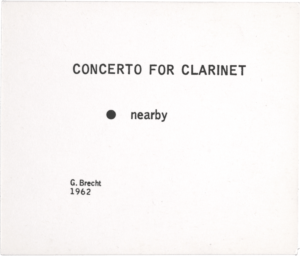Concerto for Clarinet: • nearby G. Brecht 1962