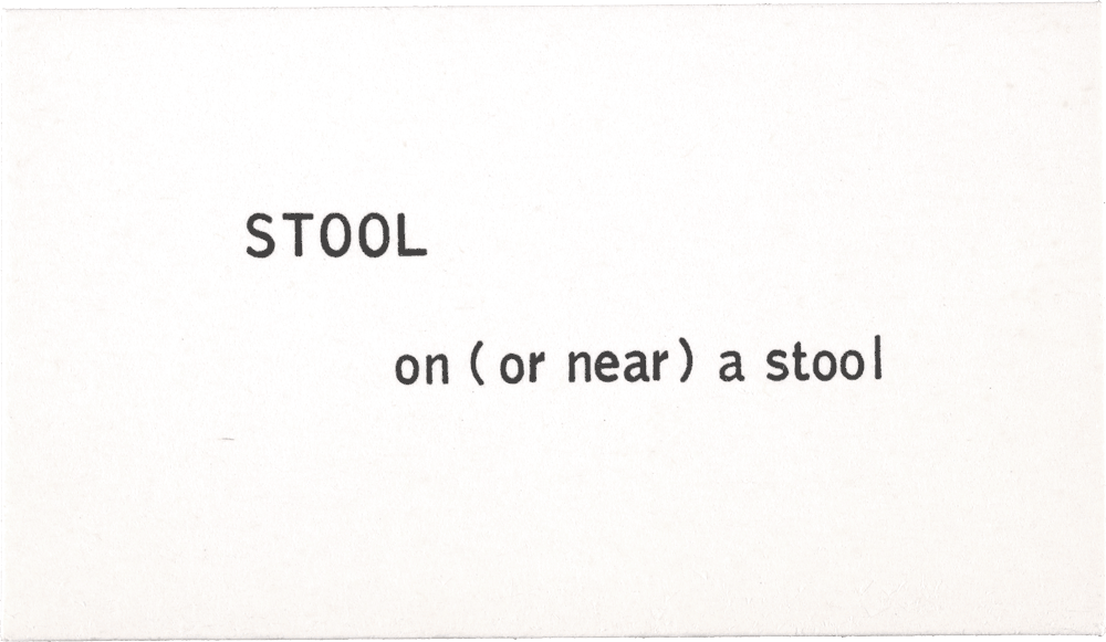 Stool: on (or near) a stool