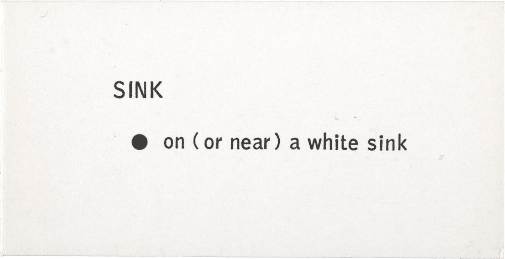 Sink: • on (or near) a white sink