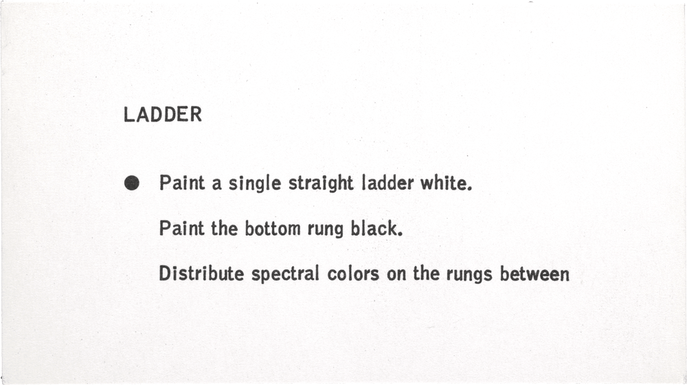 Ladder: • Paint a single straight ladder white. Paint the bottom rung black. Distribute spectral colors on the rungs between
