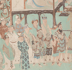 Foreign dignitaries, Cave 85, Tang dynasty