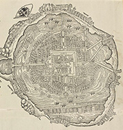 Woodcut map of Tenochtitlan