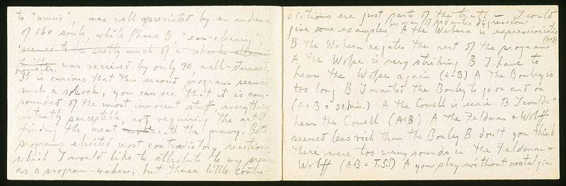 Tudor / Letter to John Cage about performances in Boulder, Colorado