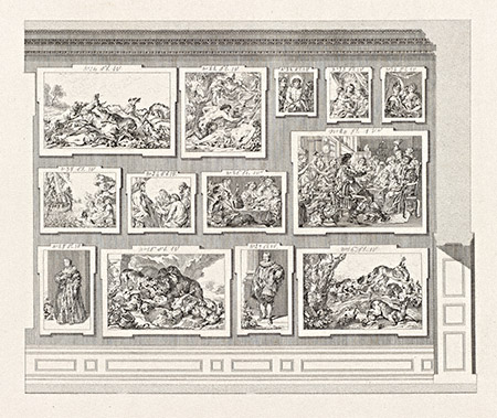Proof from unfinished plate: First Room, Second Facade of the Dusseldorf Gallery, Right Section Proof from unfinished plate: First Room, Second Facade of the Dusseldorf Gallery, Right Section