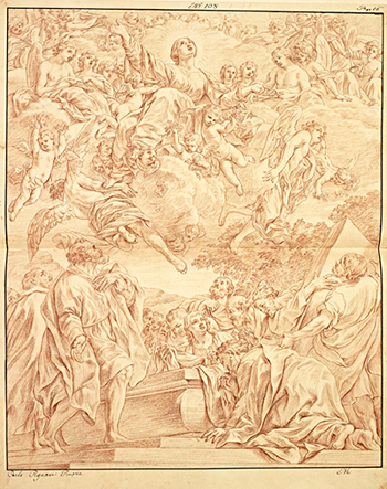 Georg Metellus' drawing after the painting Assumption of the Virgin by Carlo Cignani Georg Metellus' drawing after the painting Assumption of the Virgin by Carlo Cignani