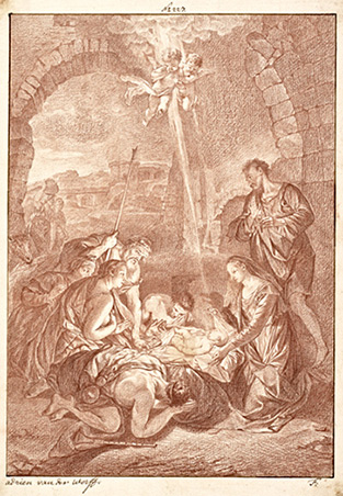 Jean-Victor Frédou de la Bretonnière's drawing after the painting Nativity by Adriaen van der Werff Jean-Victor Frédou de la Bretonnière's drawing after the painting Nativity by Adriaen van der Werff