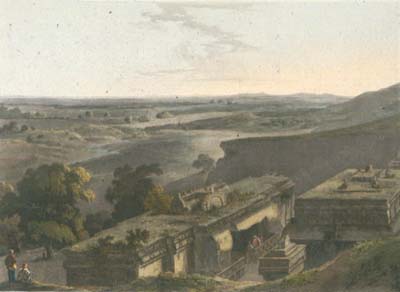 Daniell/Kailasa Temple at Ellora, India 