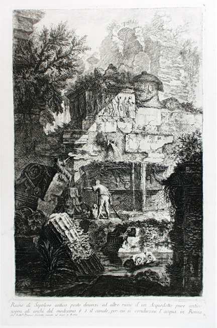 Piranesi/Ruins of an ancient tomb and aqueduct 