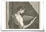 Young scholar reading scroll