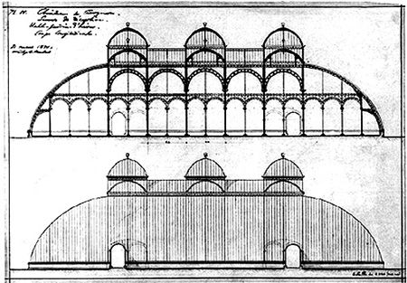 Balat / Elevation and longitudinal section

for a proposed winter garden