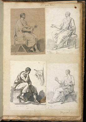 Seated male figures after Roman sculptures / David