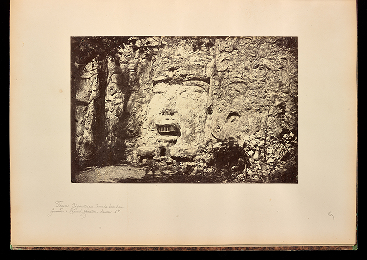 <em>Gigantic Figure at the Base of a Pyramid in Izamal-Yucatan, 4 Meters High</em> / Charnay