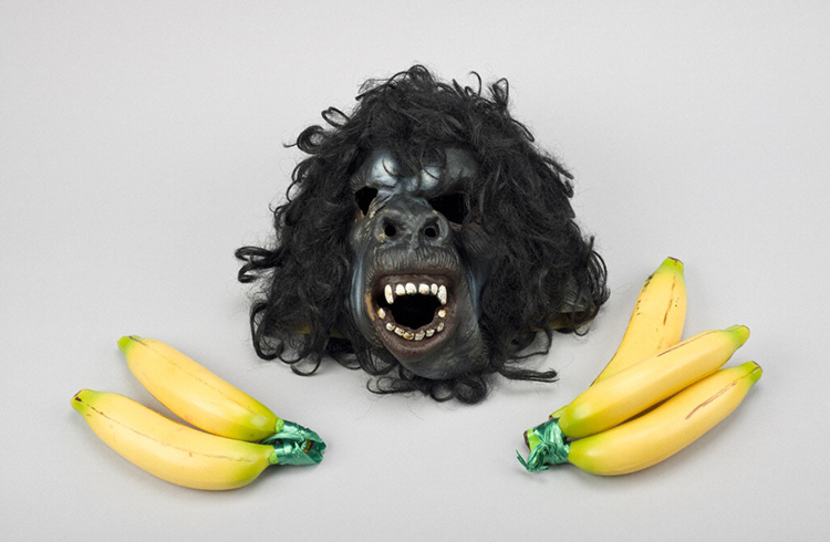 Gorilla mask and fake bananas used by the Guerrilla Girls