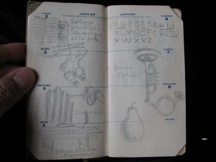 Spread from Man Ray's datebook