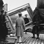 Johannes Felbermeyer, Photograph of Konrad Roethel at the allied Central Collecting Point in Munich, 1949 (89.P.4)