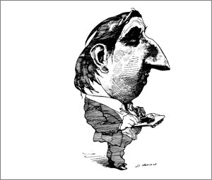 Self-caricature by David Levine