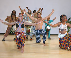 Leon Mobley and dancers